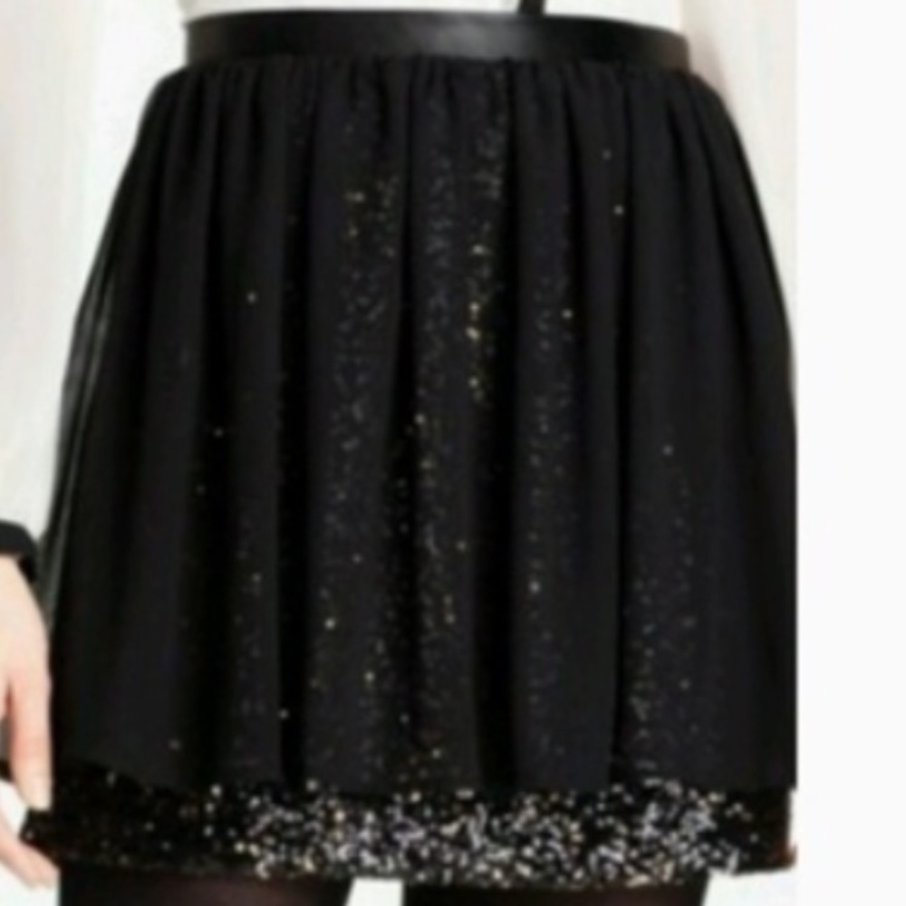 DKNYC Layered Sequin Skirt